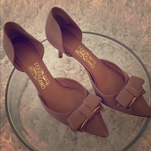 Ferragamo d'orsay kitten heel, Nocturne Rose, 8